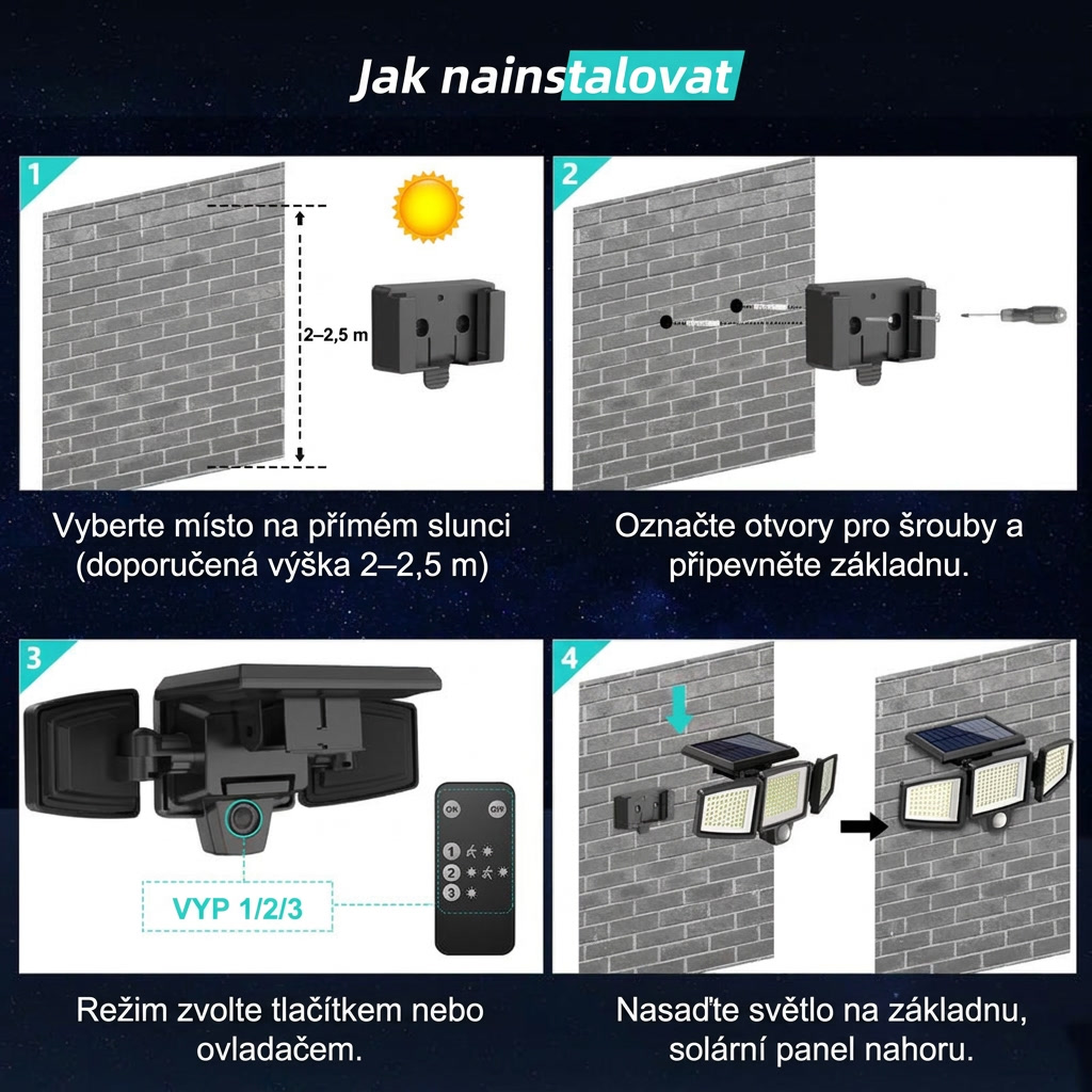 Helioza™ — Solární bezpečnostní světlo 210 LED